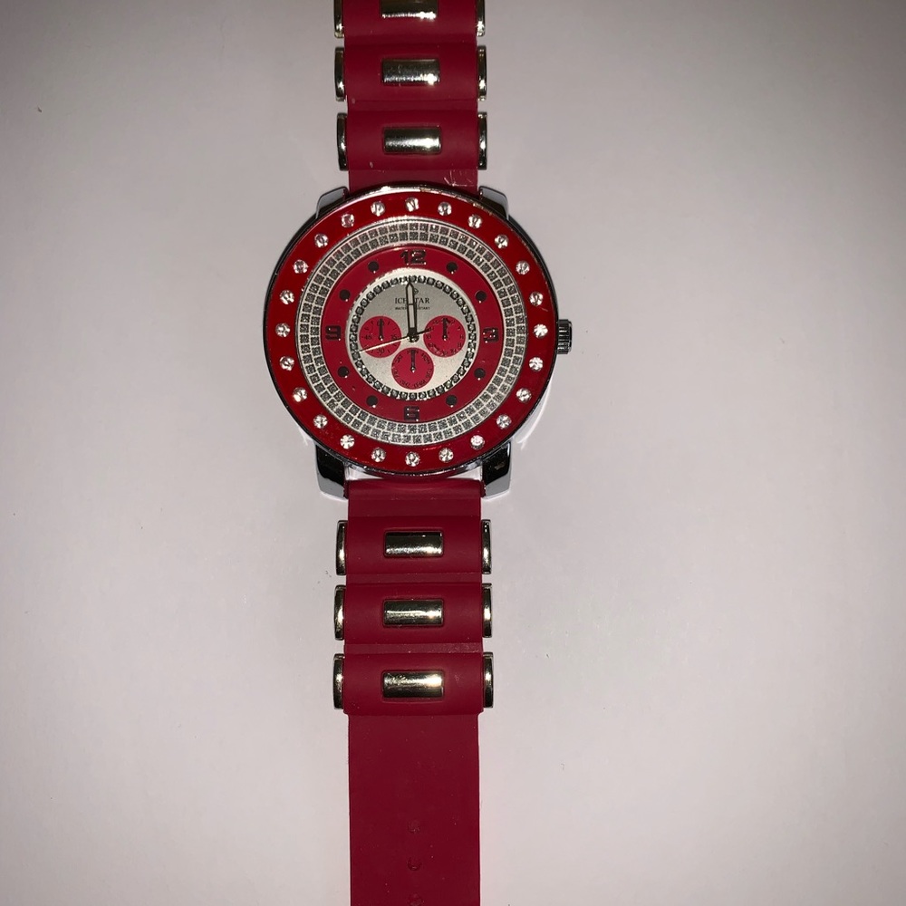 Ice star watch red stainless steel